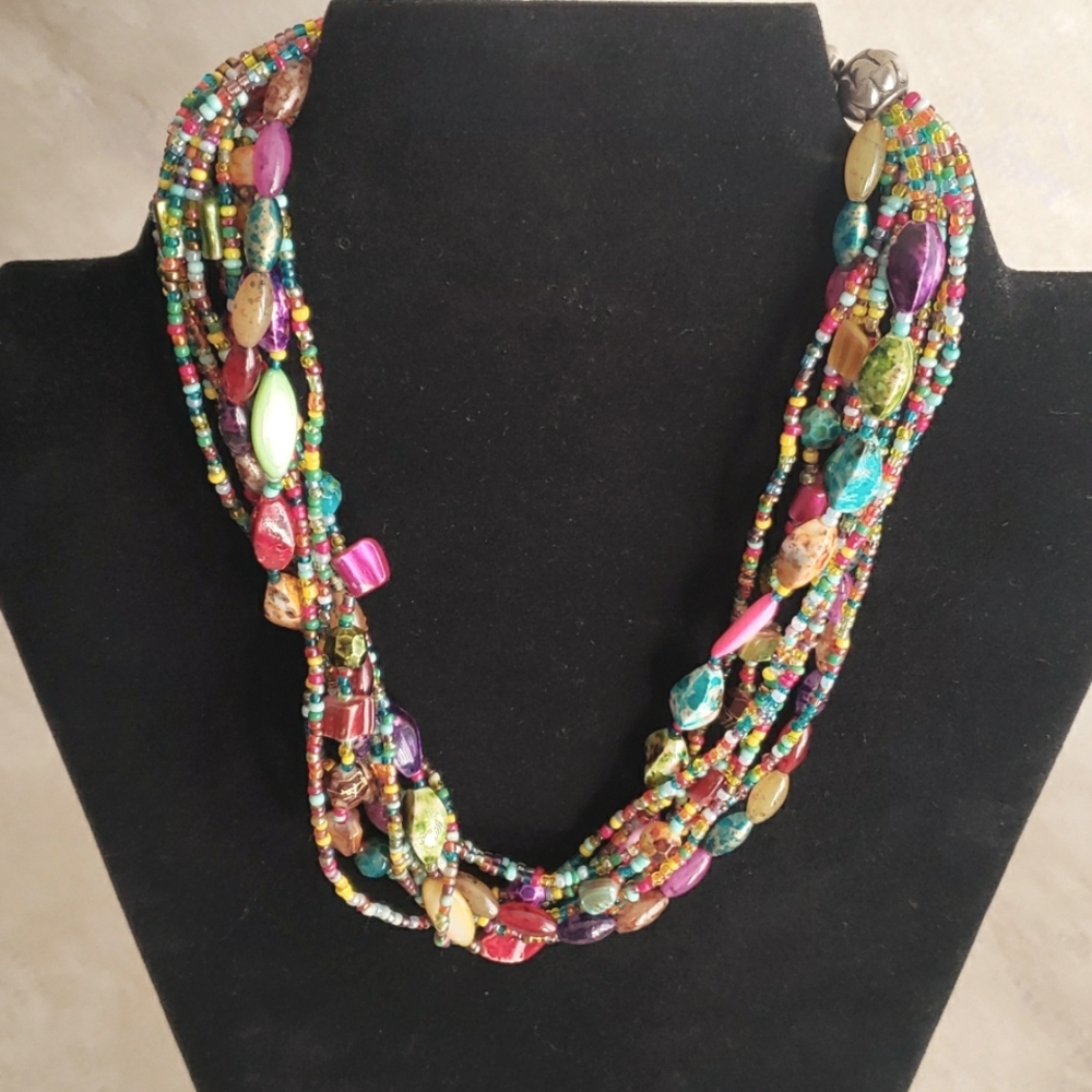 Necklace MultiColor Multi Strand